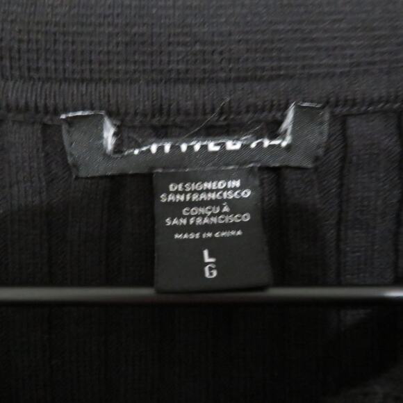 Athleta Womens Large Black Sweet Bay Henley Sweater Ribbed Button Front Collar - Picture 4 of 5